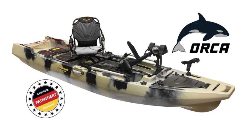Nordmann® Orca Angelkajak Sit on Top inkl. Zahnstangen-Pedalantrieb